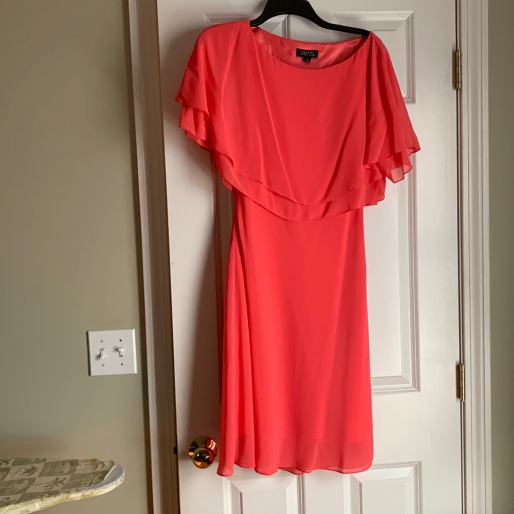 Coral chiffon dress